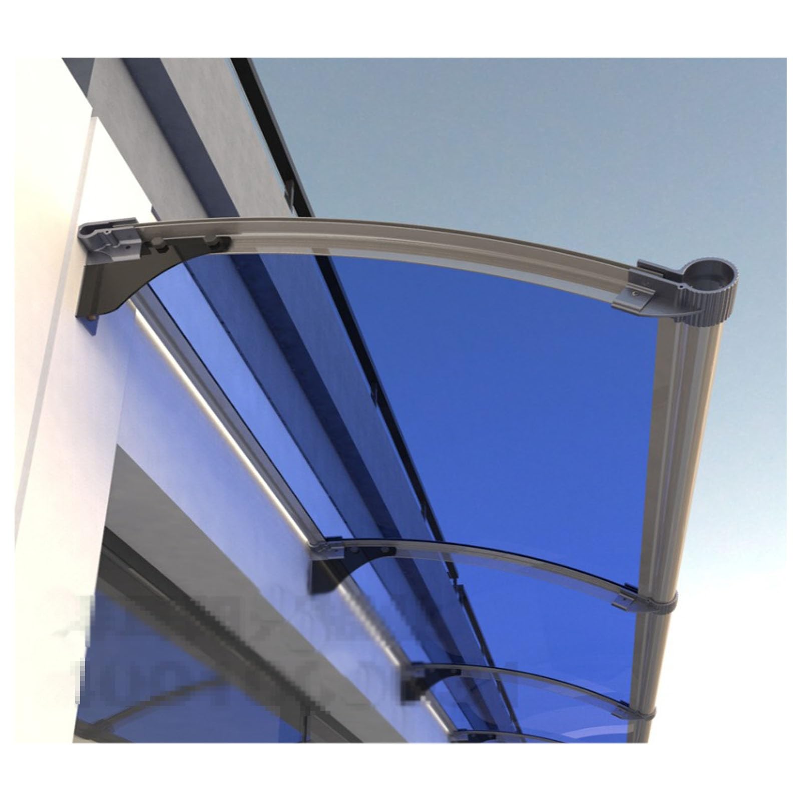 Auvent transparent polycarbonate pour porte et fenêtre 65 x 110 cm