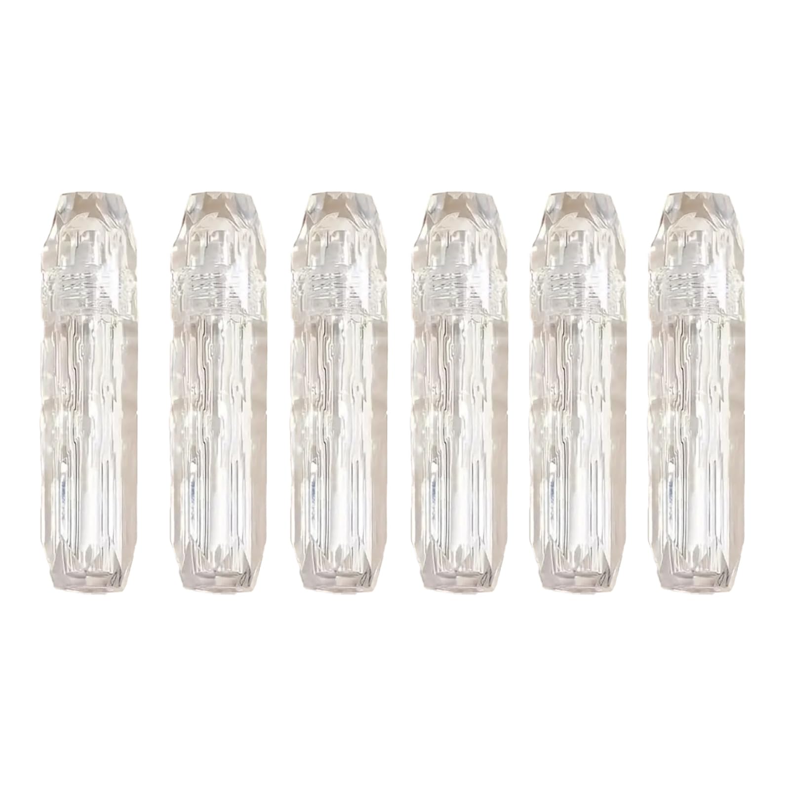 zaoalife 6pcs Clear Crystal Empty Lip Gloss Tube Container Mini Lip Balm Tubes Transparent Lip Gloss Tube Lipstick Empty Tube