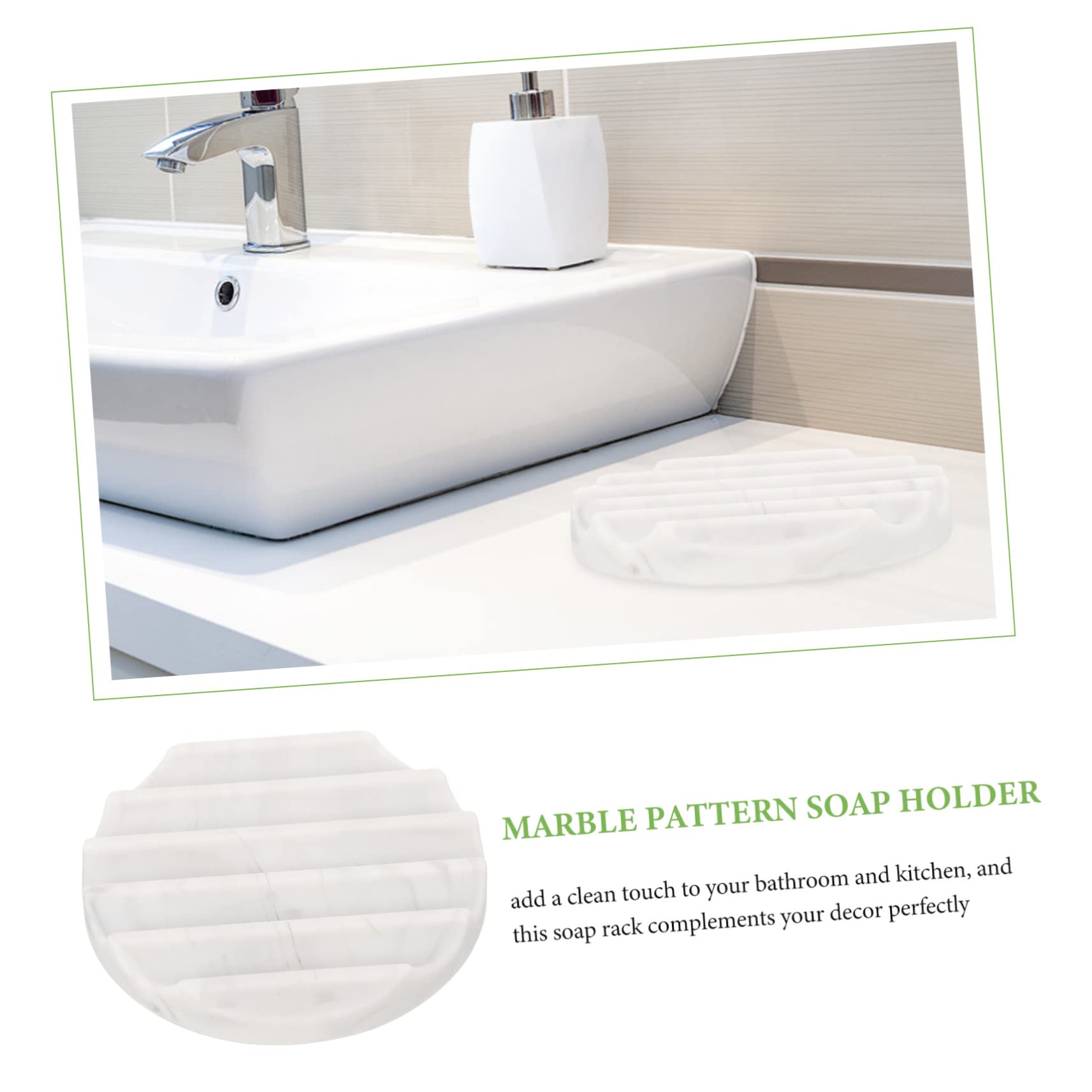 PRETYZOOM 5 Pezzi Essenziali Per Il Bagno: Porta Sapone Con Texture in Marmo Robusto Vassoio Porta Sapone Drenante Facile Da Pulire Durevole