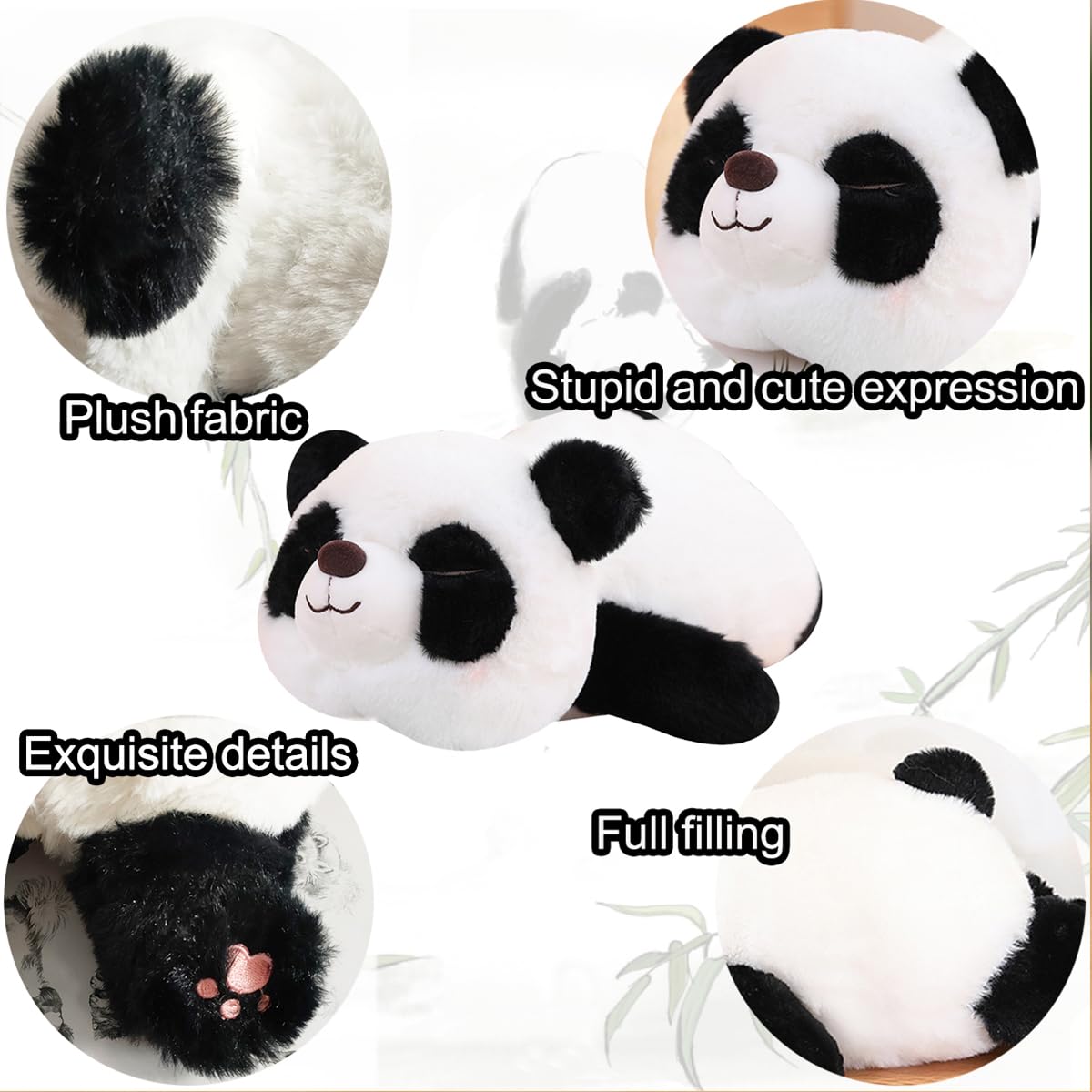 shownicer Gewogen panda, gewogen knuffeldier, panda, knuffeldier, panda, pluche kussen, speelgoed, cadeau voor volwassenen en kinderen, 3 jaar, 0,55 kg, 45 cm