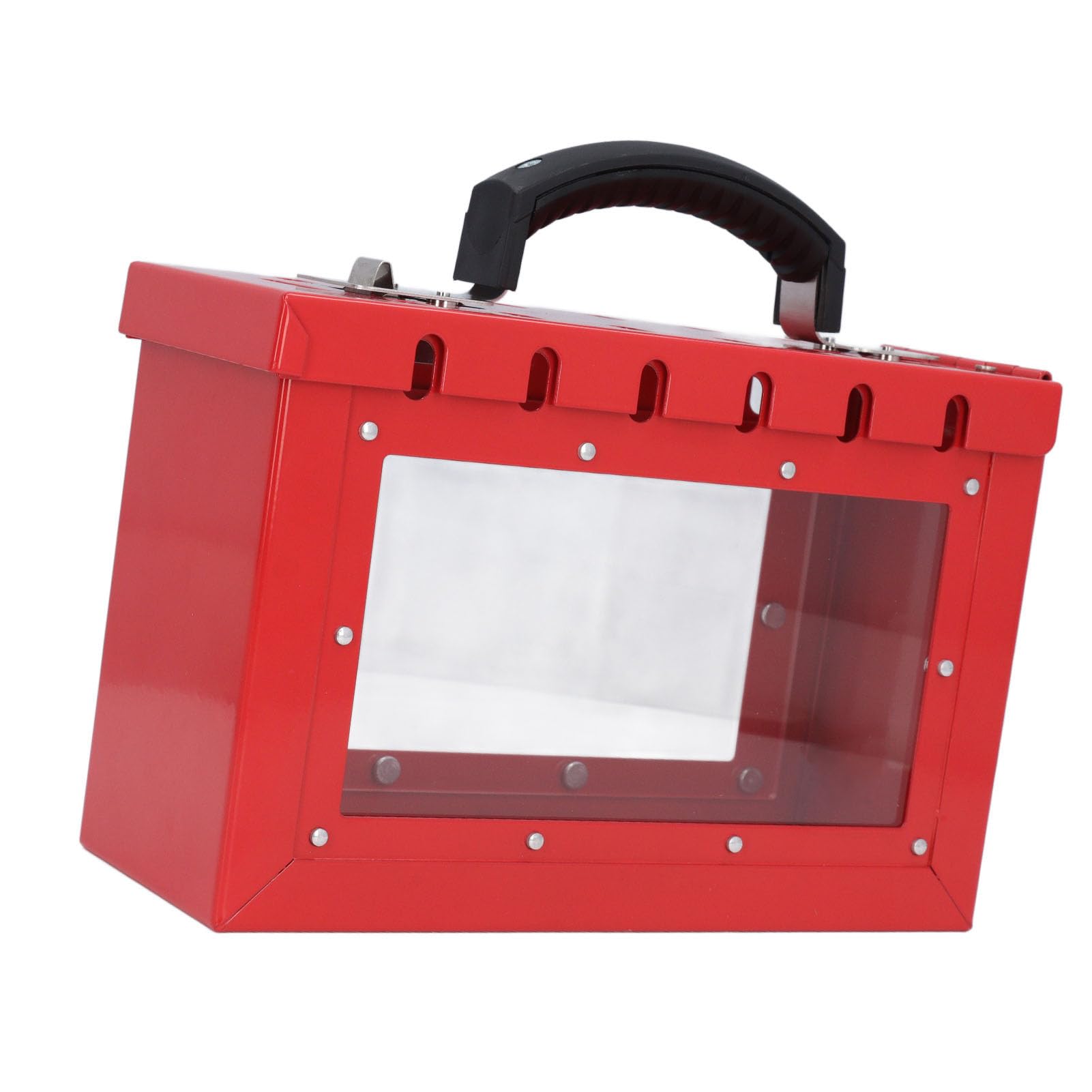 Generic Safety Group Caja de Candado Etiqueta de Bloqueo Portátil Transparente con 12 Orificios, Construcción de Acero Industrial con Acrílico y Ergonómico para Aplicaciones Loto Multiusuario
