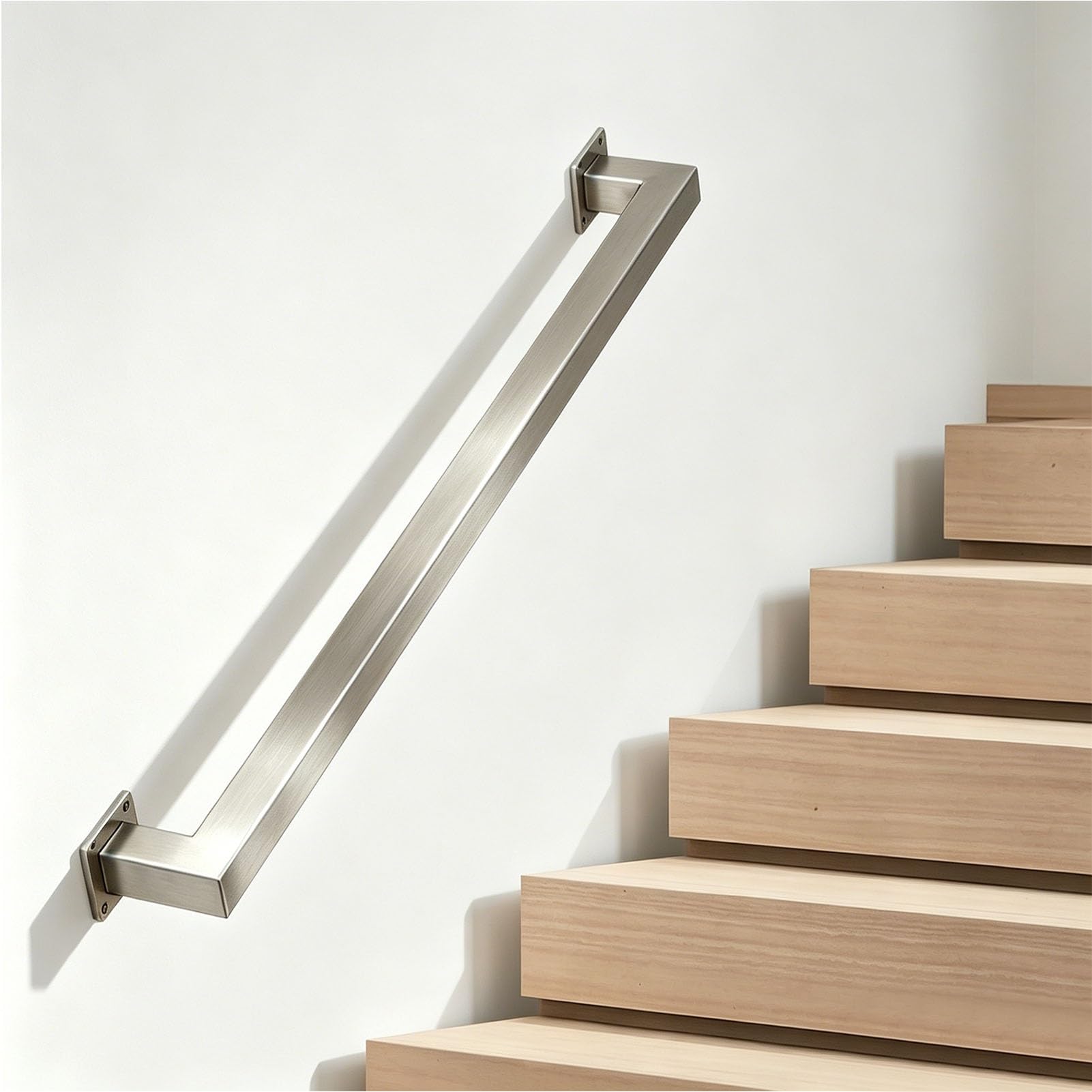 Junvstor 150cm 250cm 300cm 360cm 400cm 304 Stainless Steel Handrail For Stairs, Wall Mounted Stair Railing For Outdoor Indoor Staircase Banister Rails Loft Corridor Grab Bar(18ft/540cm)