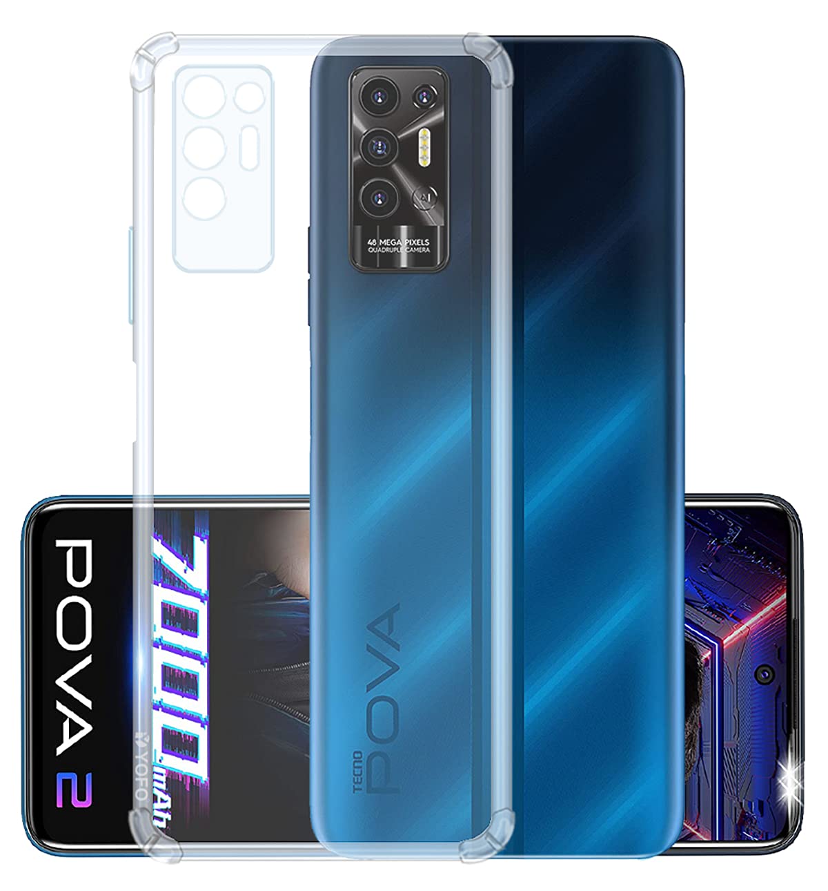 YOFO Back Cover for Tecno Pova 2 (Flexible|Silicone|Transparent |Shockproof) (B09GB2TDDW) Amazon Price History, Amazon Price Tracker
