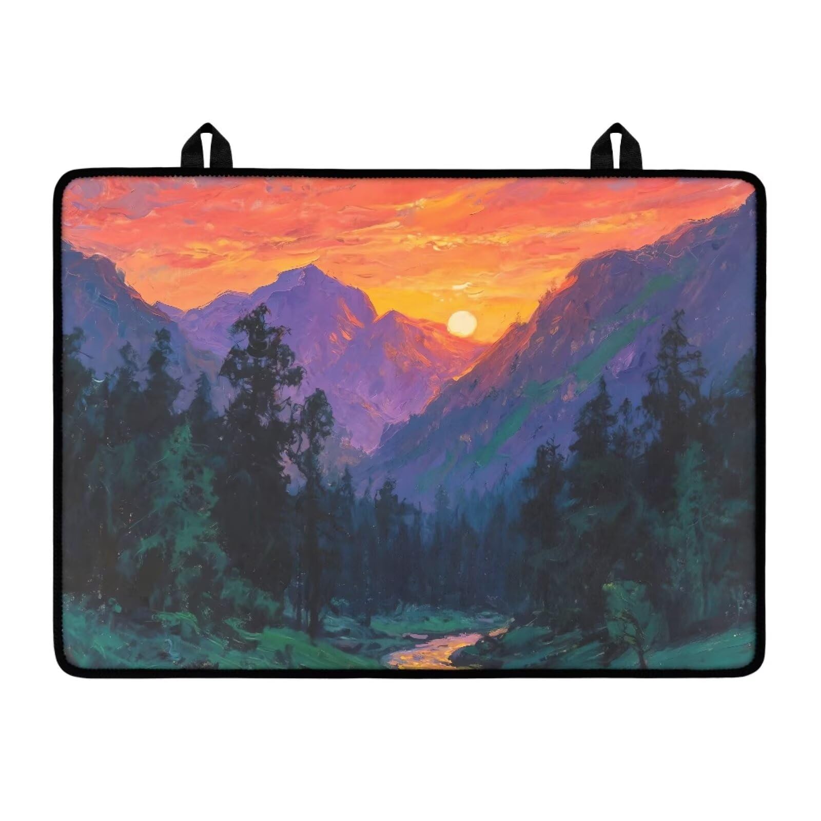Hambergur Print Kitchen Stove Cover for Electric Stove Heat-Resistant Induction Stove Top Protector with Hanging Loop Countertop Mat National Cheeseburger Day Decor