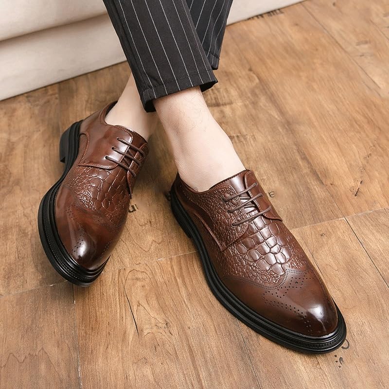 Men's Wingtip Lace-ups Men's Business Casual Shoes Soft Leather Oxfords with Flexible Sole for All-Day Comfort2