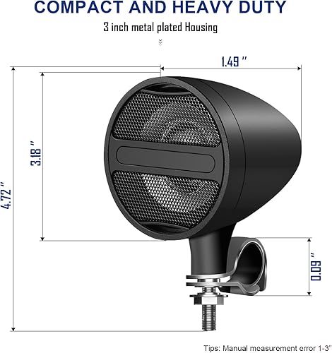 Miniatura 2 de purevox Motorcycle Speakers Waterproof Bluetooth Motorcycle Audio Stereo Speaker System Sound System with USB AUX Mp3 Music Player with 12V