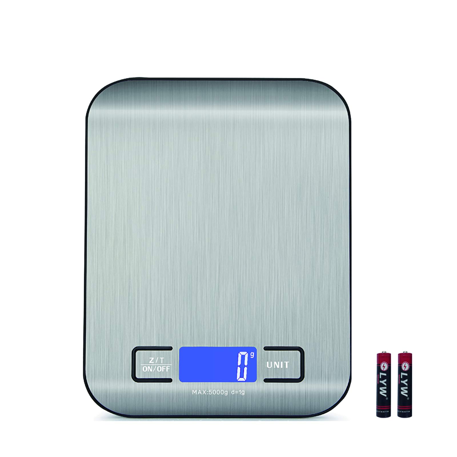 Digital Kitchen Scale with LCD Displ Digital Kitchen Weight Grams and Ounces for Baking and Cooking 304 Stainless Steel Batteries Included