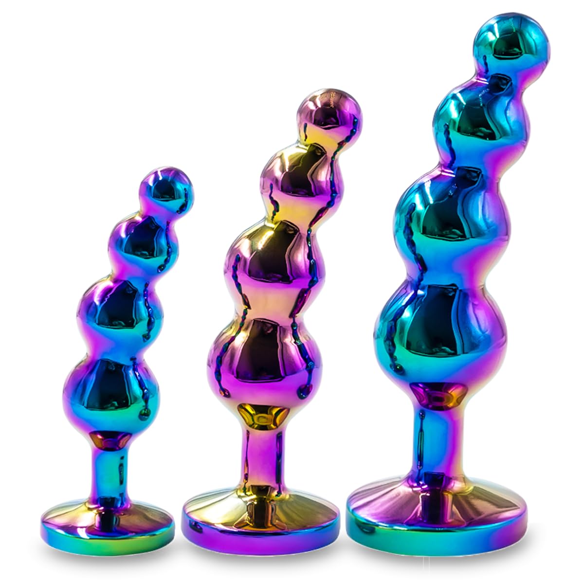 3 PCS Metal Anal Butt Plug Sex Toys,Gilingirl Stainless Steel Butt Beads with Jewelry Design for Women Men and Couple,Prostate Massager Anal Training Set Adult Toys for Beginners