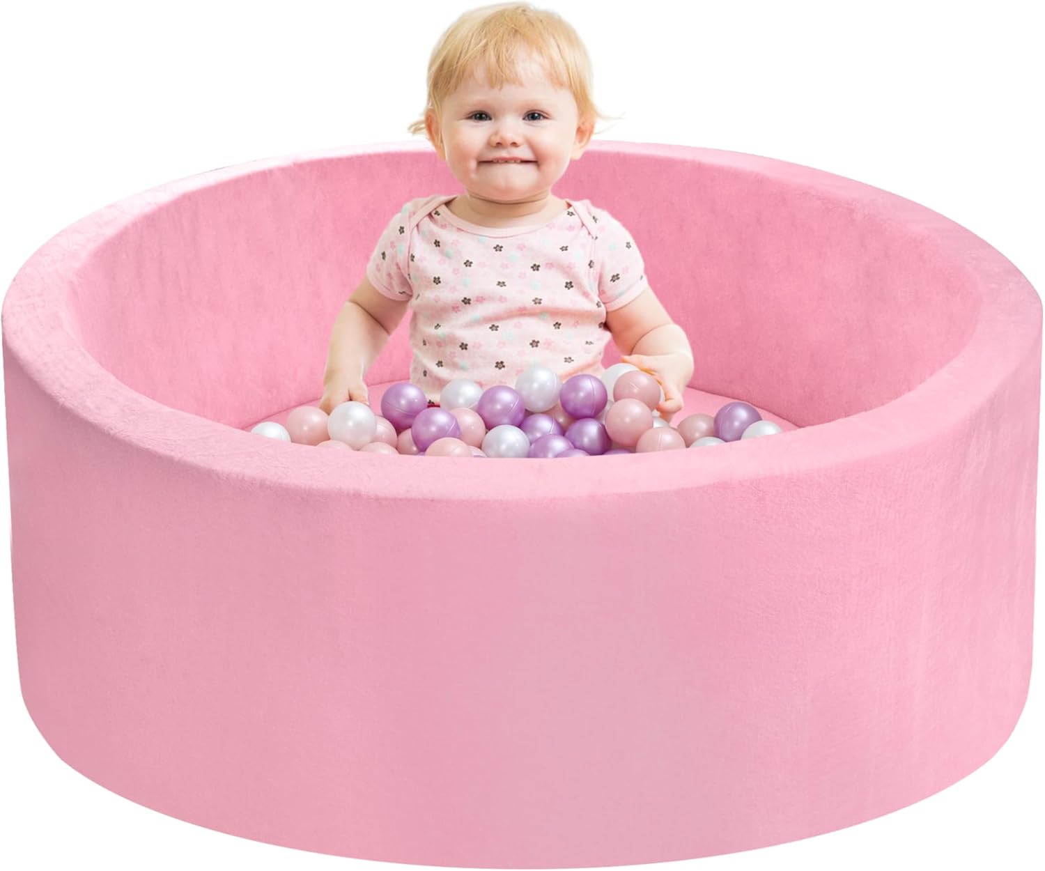 Foam Ball Pit for Toddlers, IAGBIBUI Round Soft Ball Pool