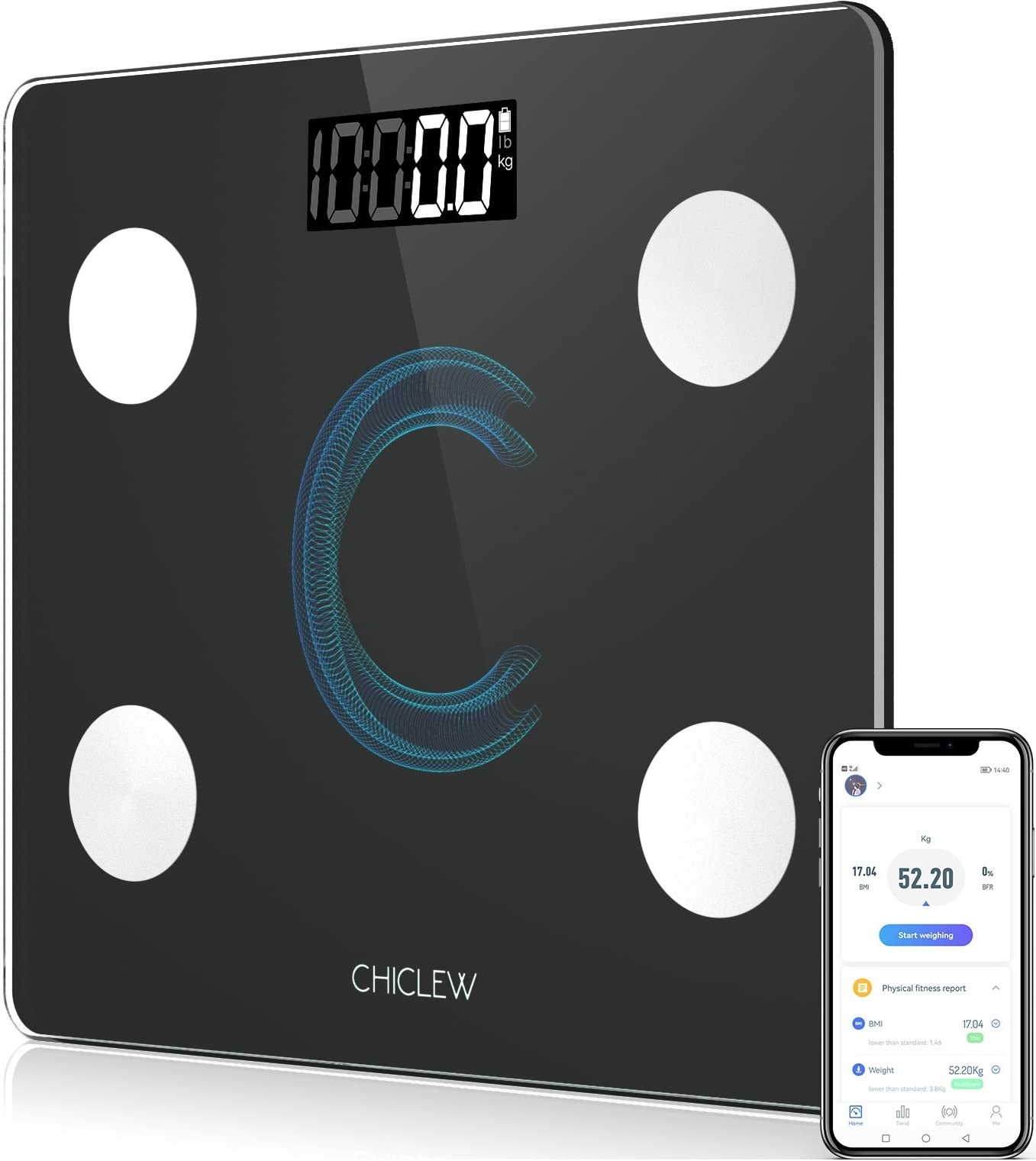 Buy Smart Scale for Body Weight, CHICLEW Digital Bathroom Body Scales