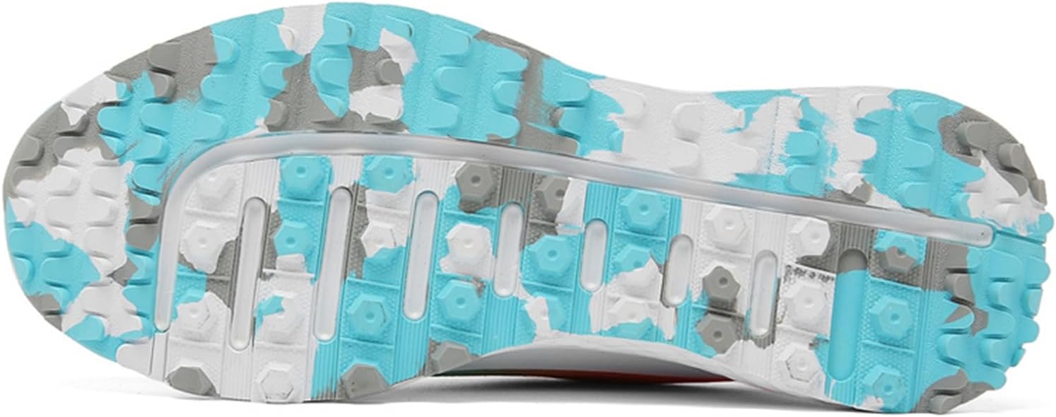 [MYJYG] 女性のゴルフシューズ屋外防水カジュアルスニーカースパイクレス滑り止め防水快適なゴルフトレーニング (オレンジ,24.