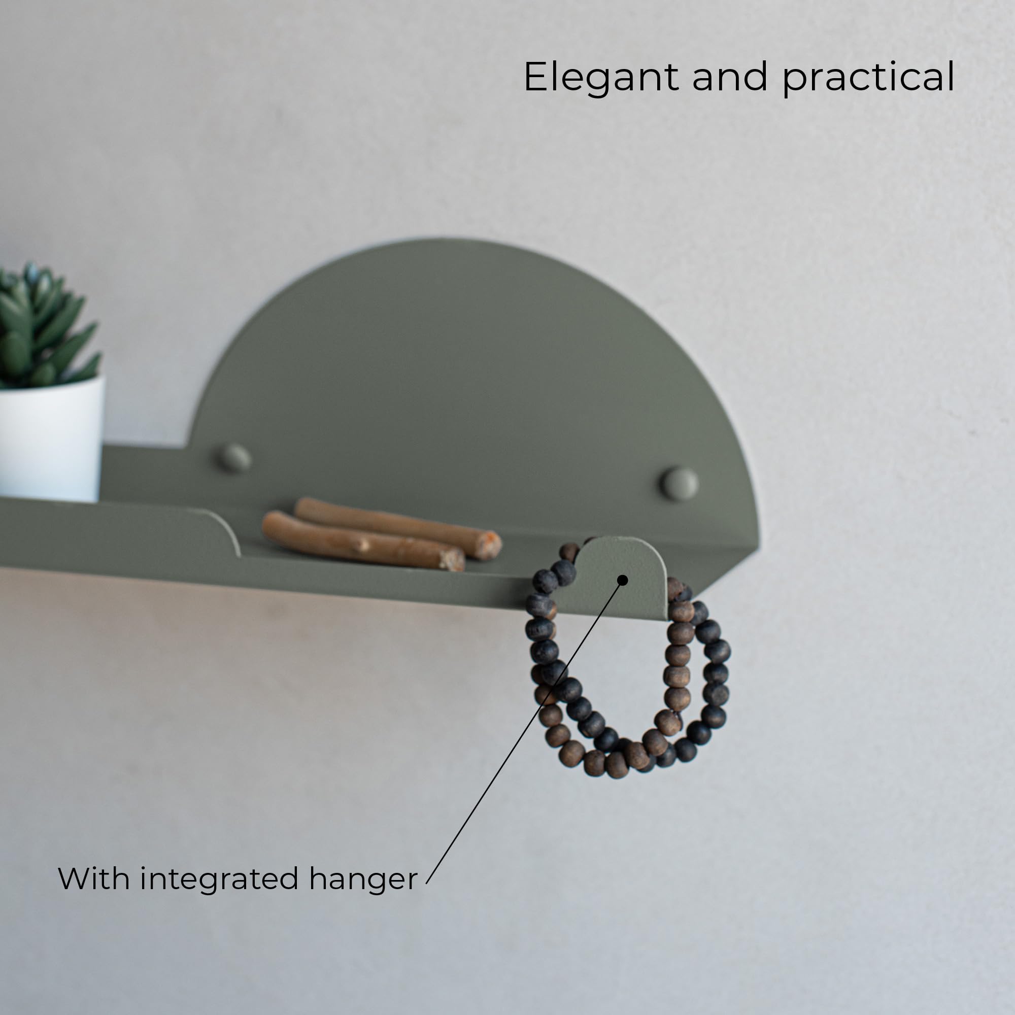 MILUKA Set 2 Wall Shelf Unit 35 cm, Green, 35x10cm - Image 3