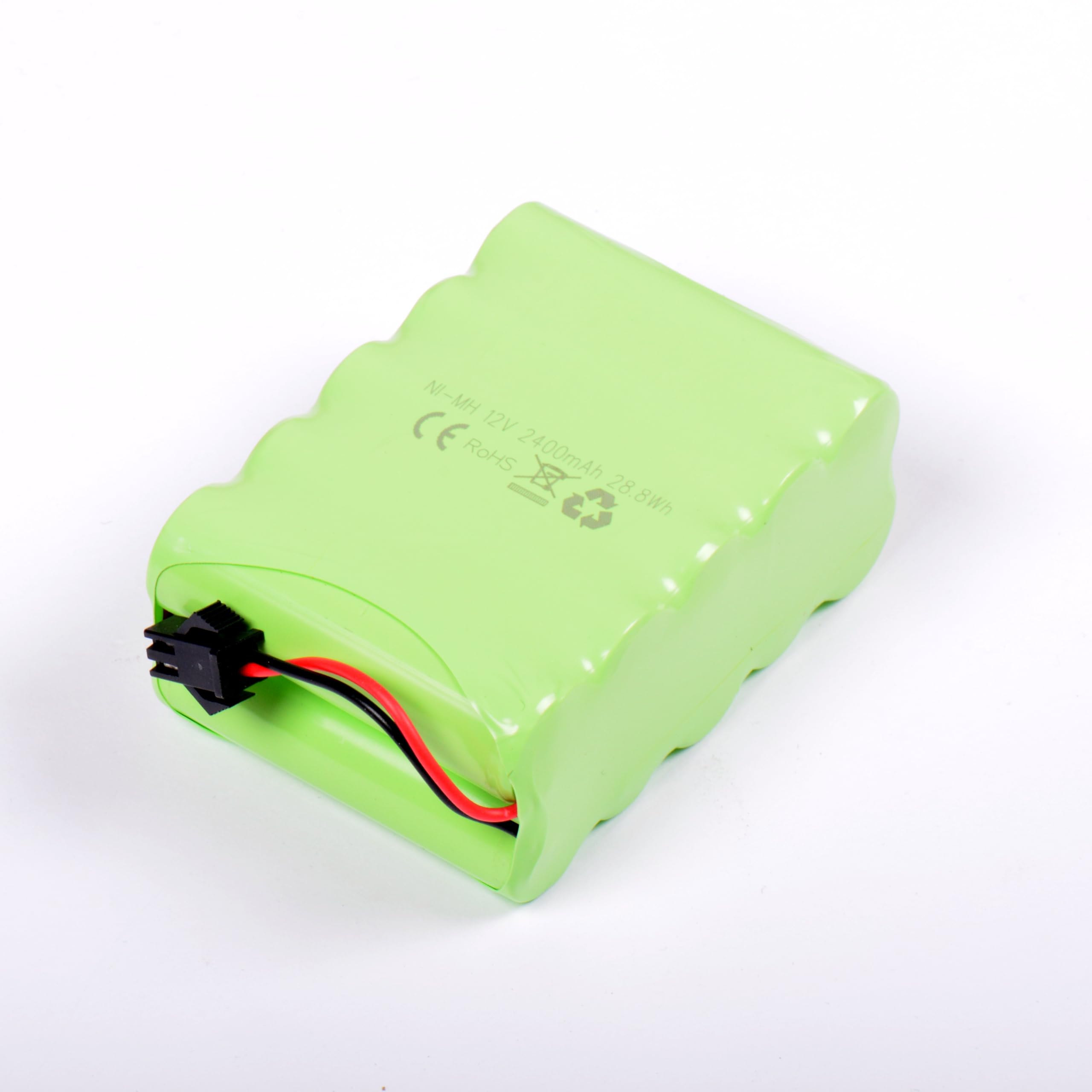 AFTERTECH PACCO BATTERIA Ni-MH 12v 2400mAh 72x52x30mm CON CAVO DI RICARICA USB E CONNETTORE SPINA SM 2P KET JST E3D4
