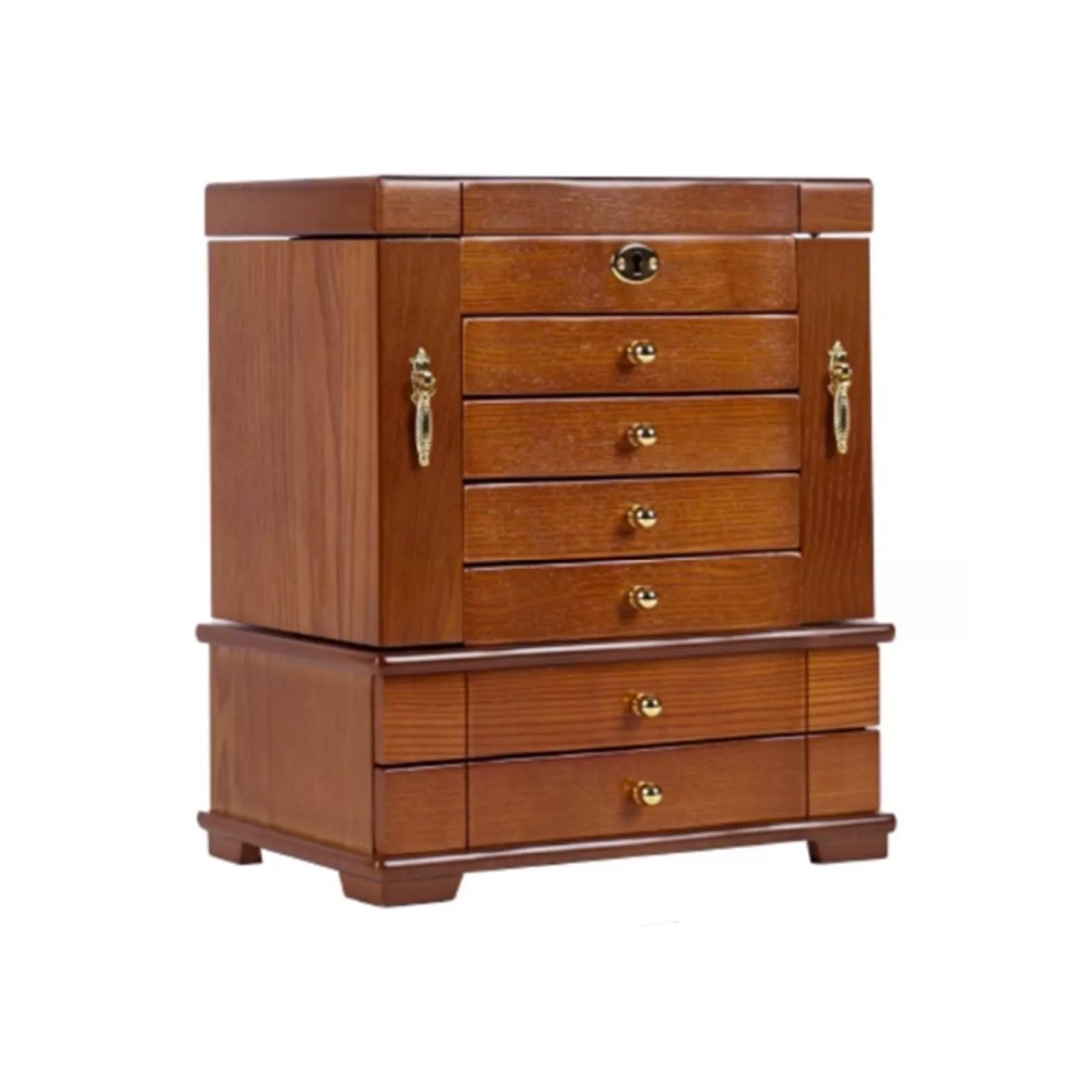 Shihan-2015 Jewelry Organizer 7-Tier Wooden Jewelry Storage Box: Large-Capacity Necklace And Accessories Cabinet With Lock Jewelry Storage Case