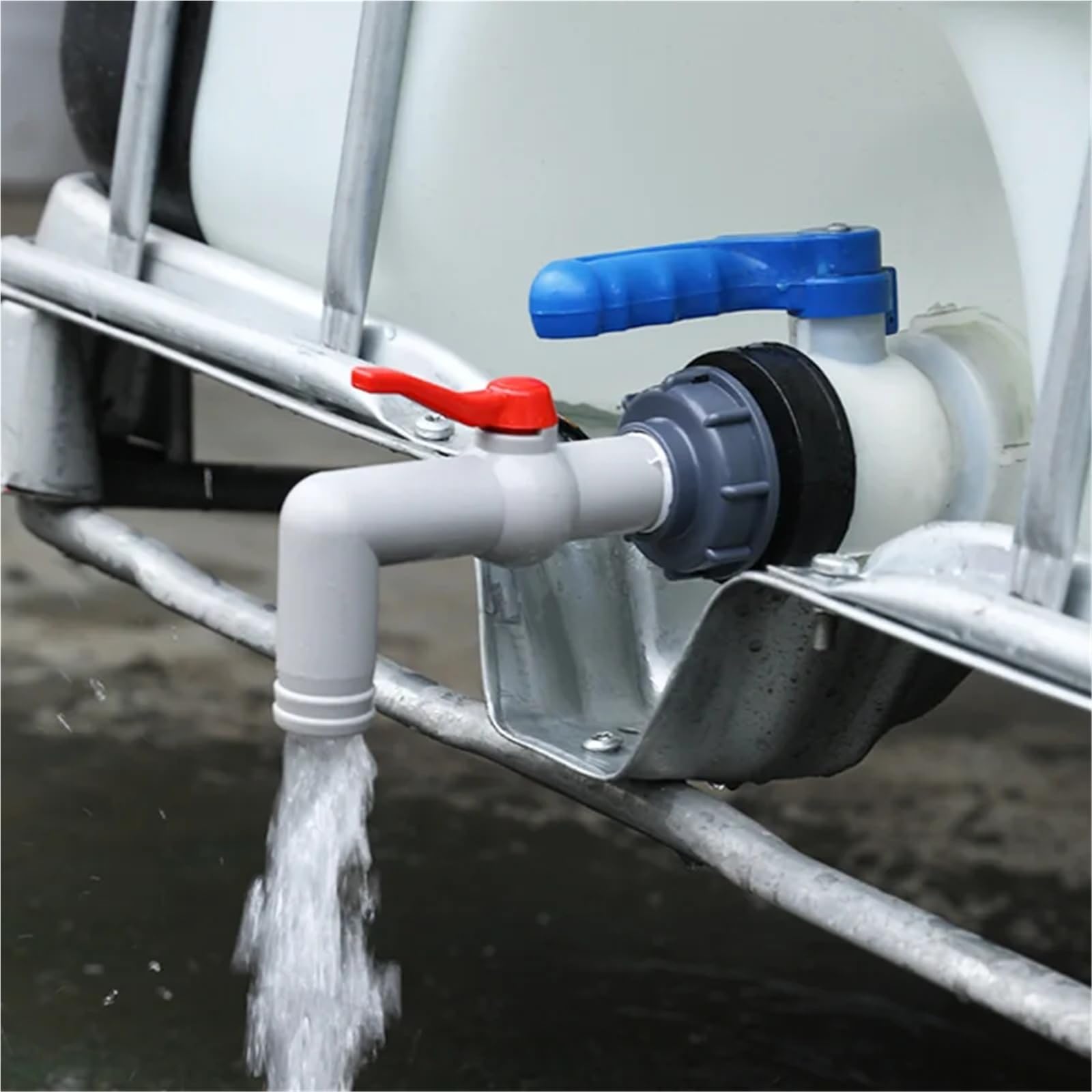 Adaptador de tanque IBC, accesorios válvula cubo agua, conector riego jardín, interruptor manguera fácil uso, grifos(1)