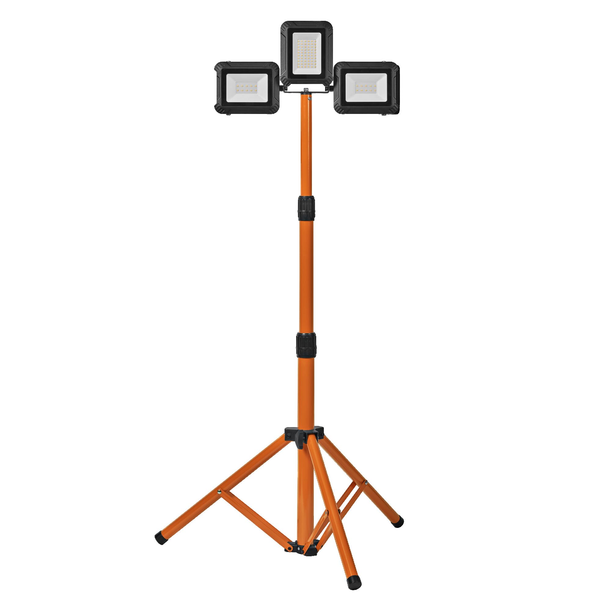 LEDVANCE Worklight LED Tripod - Arbeitslicht mit Stativ, zentraler Fluter mit 30W und zwei abnehmbaren Akku Strahlern 5W, IP54, 3280 Lumen, 4000K kaltweiß, Rotationswinkel 360°