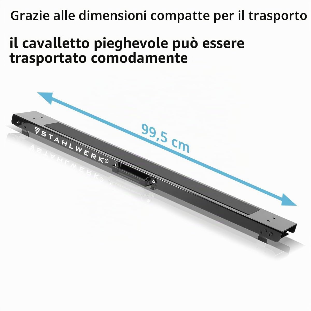 STAHLWERK SB-910 ST cavalletto da lavoro in set di 2 cavalletti in metallo verniciato a polvere, regolabile in altezza da 645 a 910 mm con portata di 150 kg e superficie antiscivolo