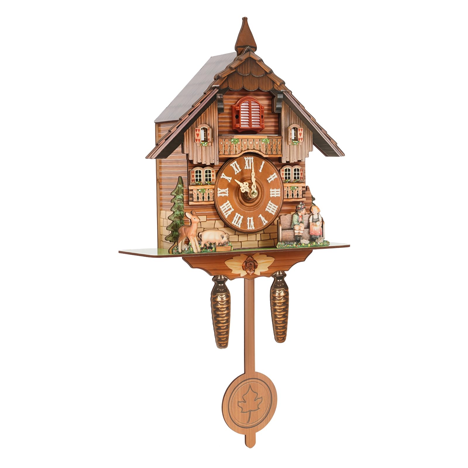 Kuckucksuhr Schwarzwald Kuckucksuhren Kuckuck Wanduhr Moderne mit Kuckuckruf Kinderzimmer DIY-Dekoration, Batteriebetriebenes