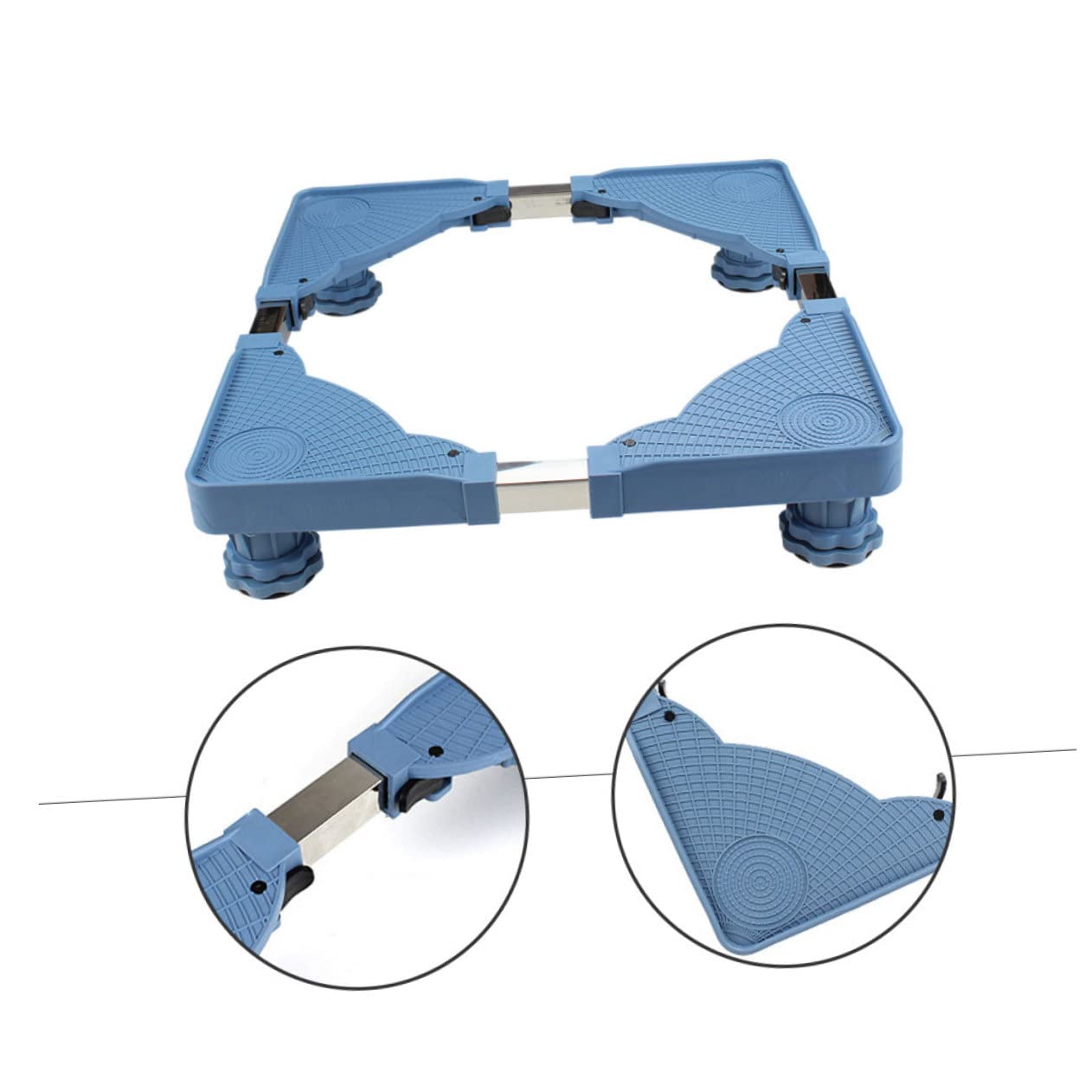 ULTECHNOVO Base Móvil Ajustable para Lavadora y Frigorífico, 4 Pies, Plástico, Diseño Tornillo y Fijación, Uso en Dormitorio