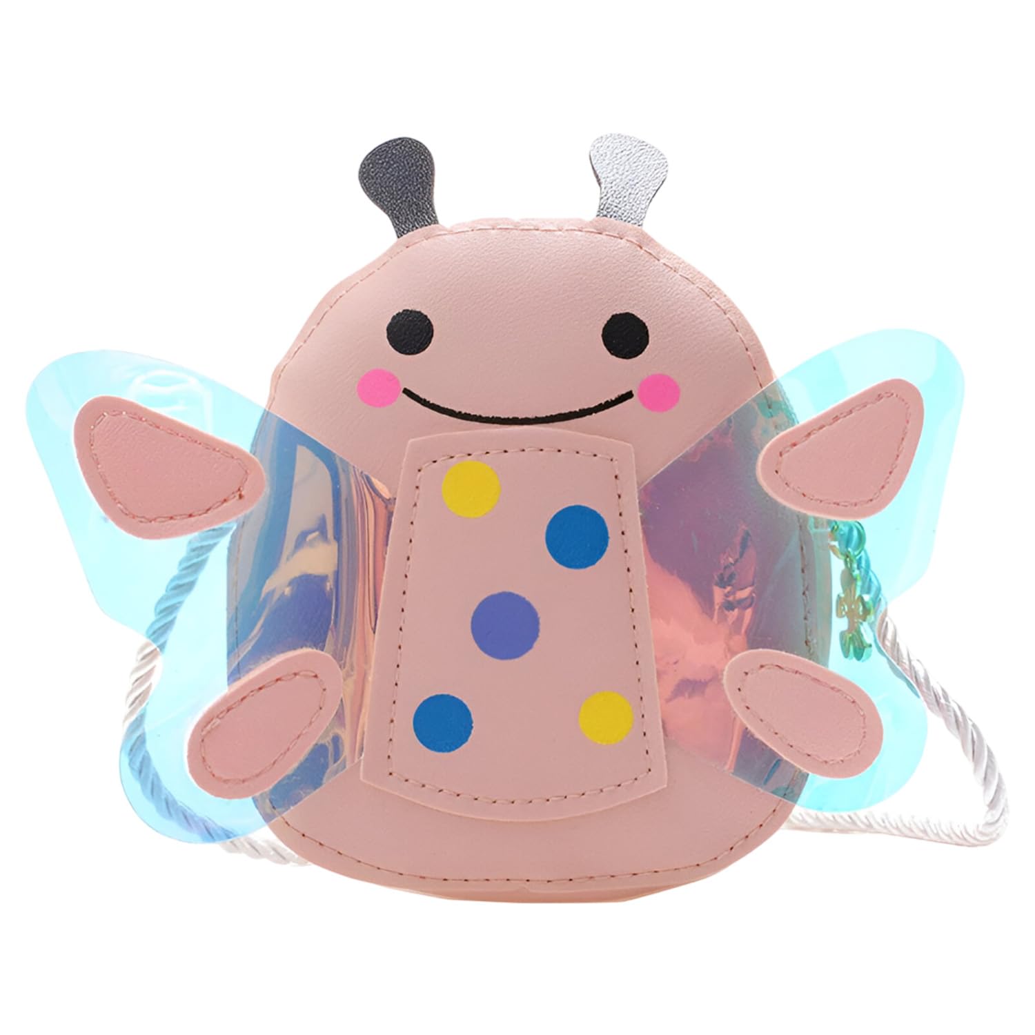 Cute Butterfly Crossbody Bag for Kids – Cartoon Animal Shoulder Bag with Adjustable Strap(Pink)