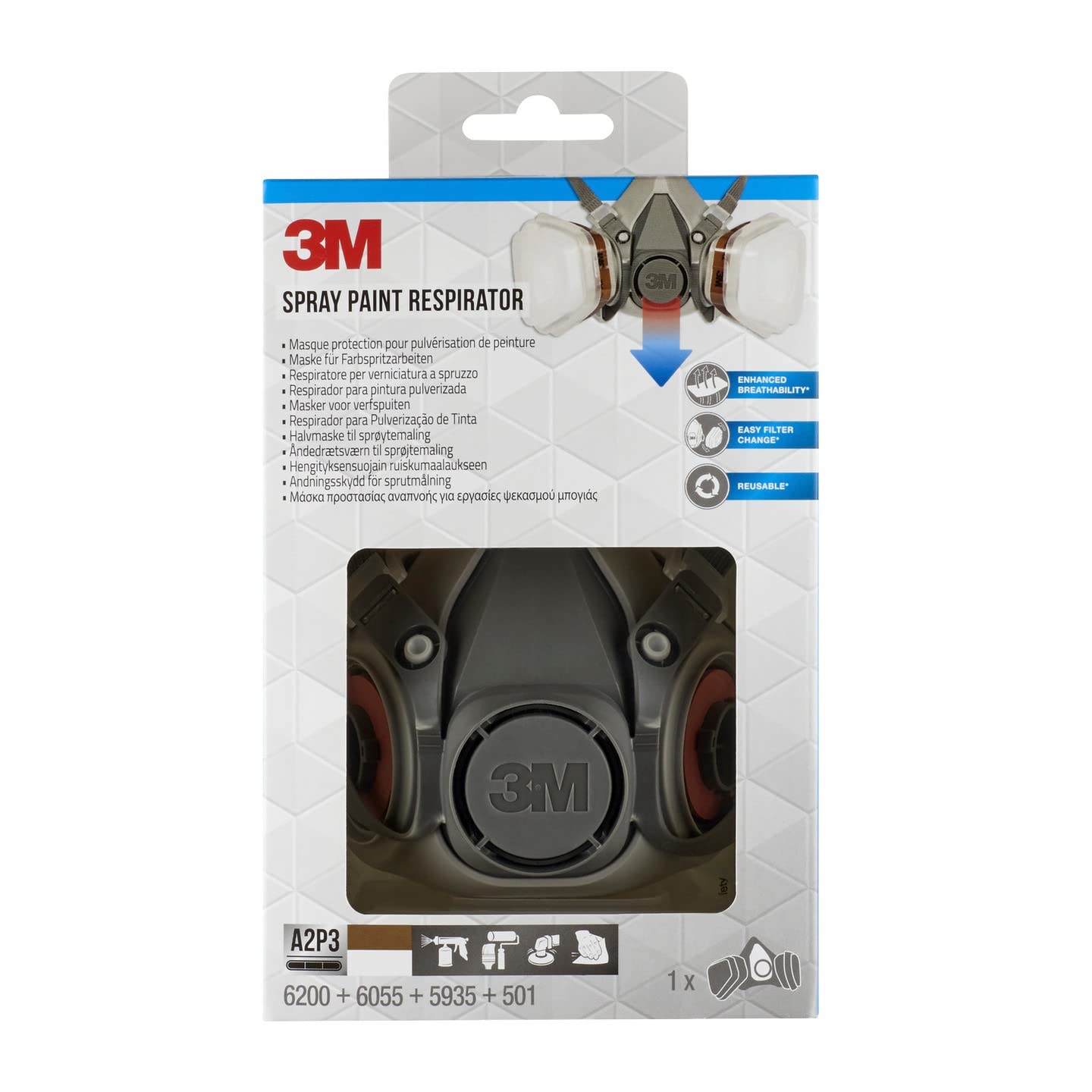 3M Filtro de partículas P2 5925 para las series 6000 E 6500, 10PR/PK