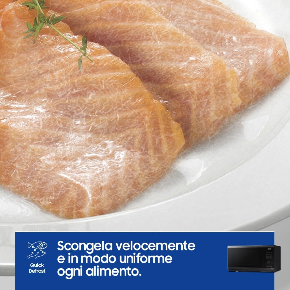Samsung Forno a Microonde Cottura Croccante, MG23DG4524CGE1, Grill, Quick Defrost, Ricette automatiche, 23 L, LxAxP: 51,7 x 29,7 x 44 cm
