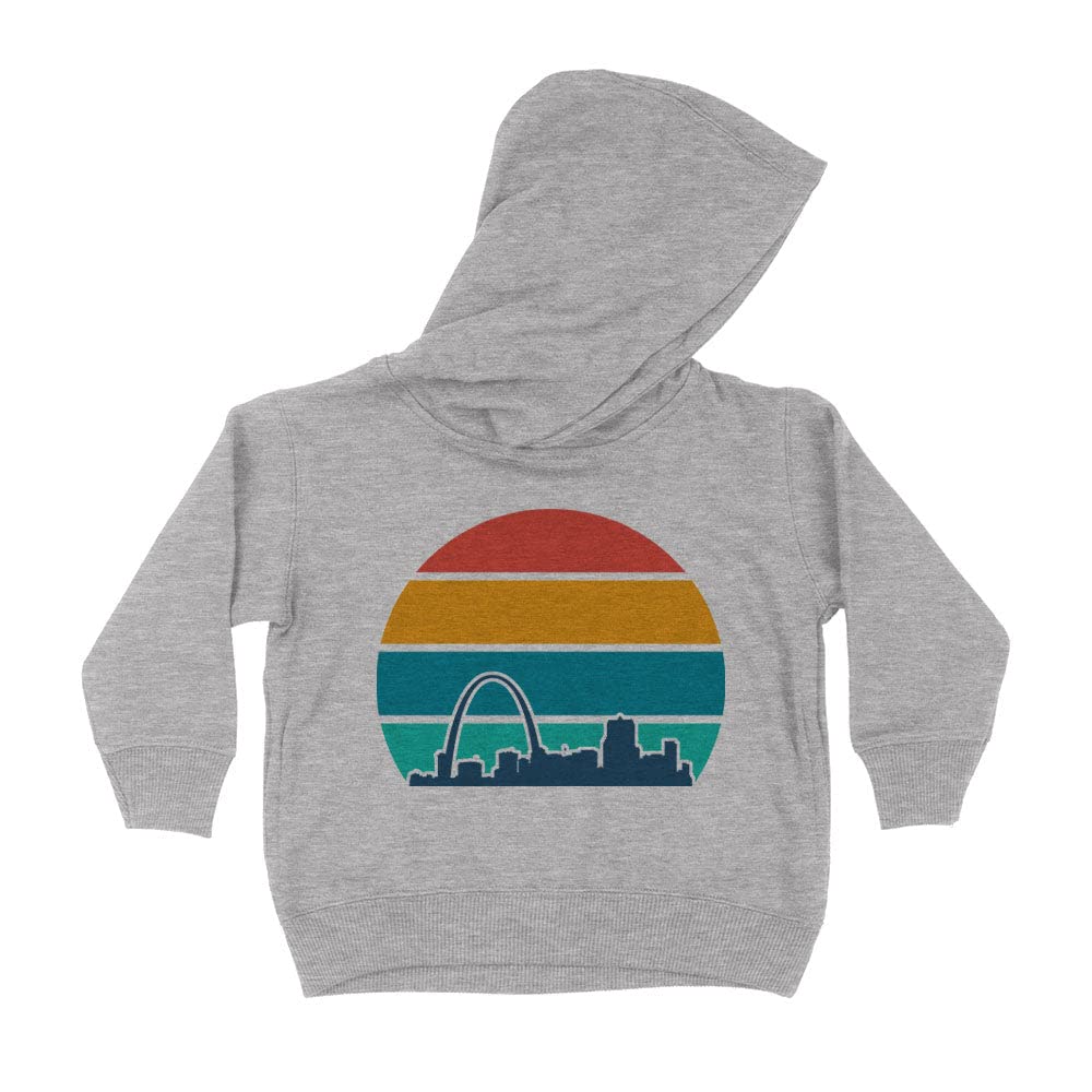 Sunset St. Louis Skyline Kids Hoodie Sweatshirt Toddler 2T Heather Grey