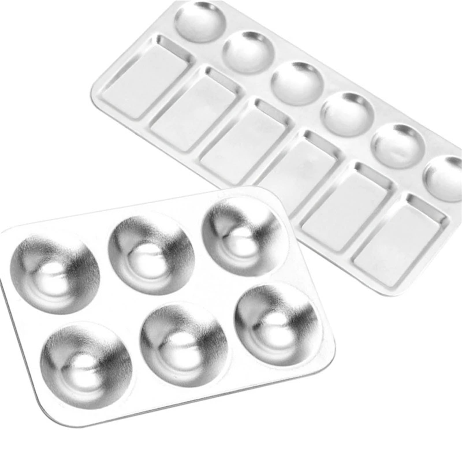 Paleta de Colores de 3 uds., Bandeja de Pintura, paletas de Metal for Pintura al óleo, Acuarela, artesanía, Paleta de Pintura artística DIY(Round)