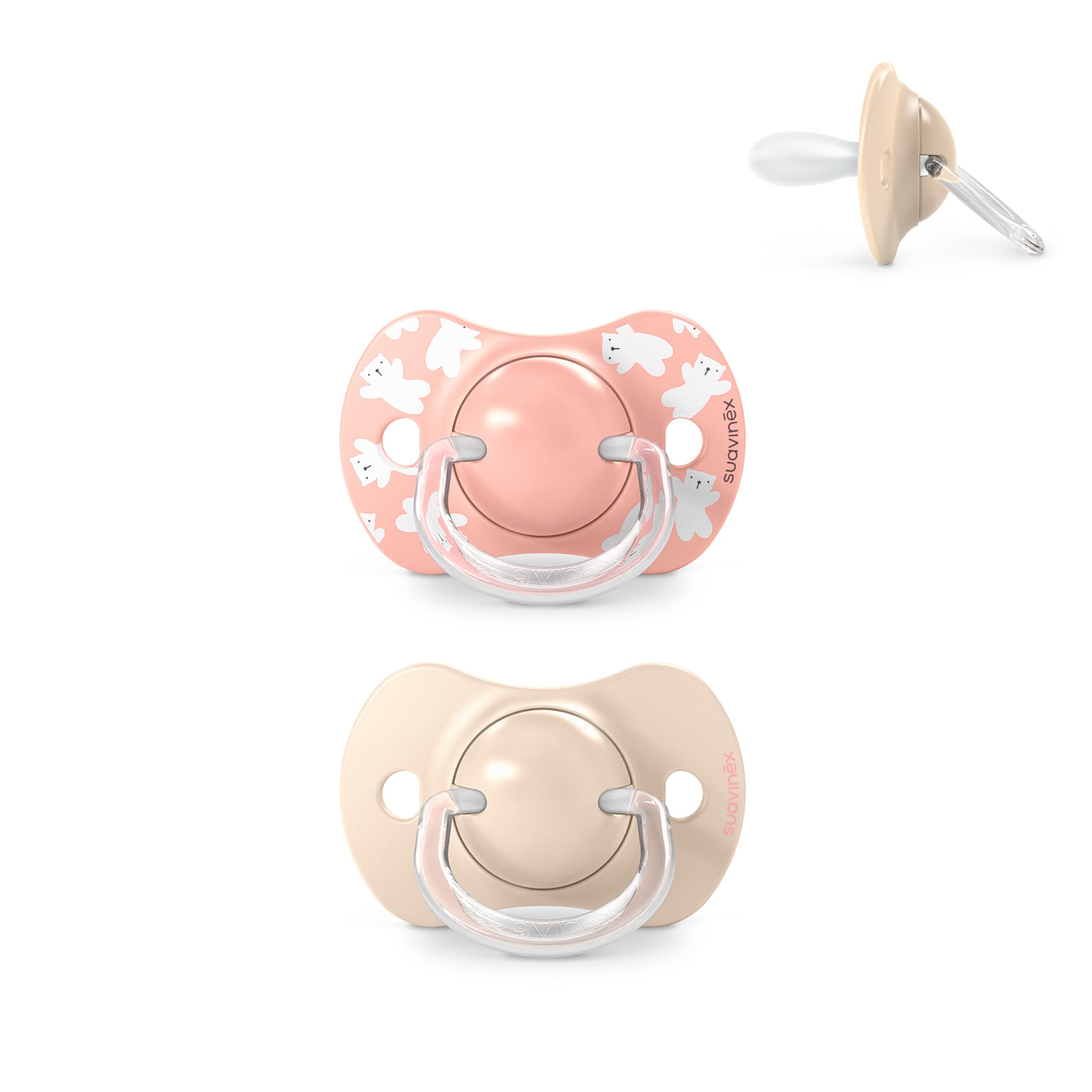 Suavinex, 2er-Pack Schnuller für Babys 6/18 Monaten, mit physiologischem SX Pro Silikonsauger, symmetrisch und flexibel, respektiert die Zahn- und Kieferentwicklung, Wild&Free Rosa
