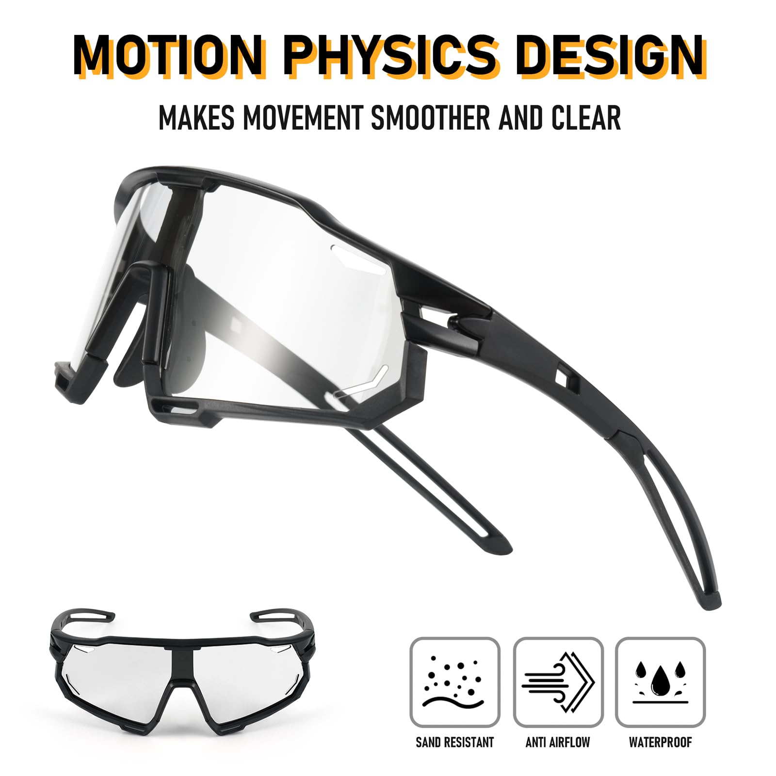 Fotochromowe okulary rowerowe z sportowymi okularami przeciwsłonecznymi UV400 Okulary MTB do biegania Kobiety Mężczyźni Przezroczyste sportowe MTB Rower Baseball
