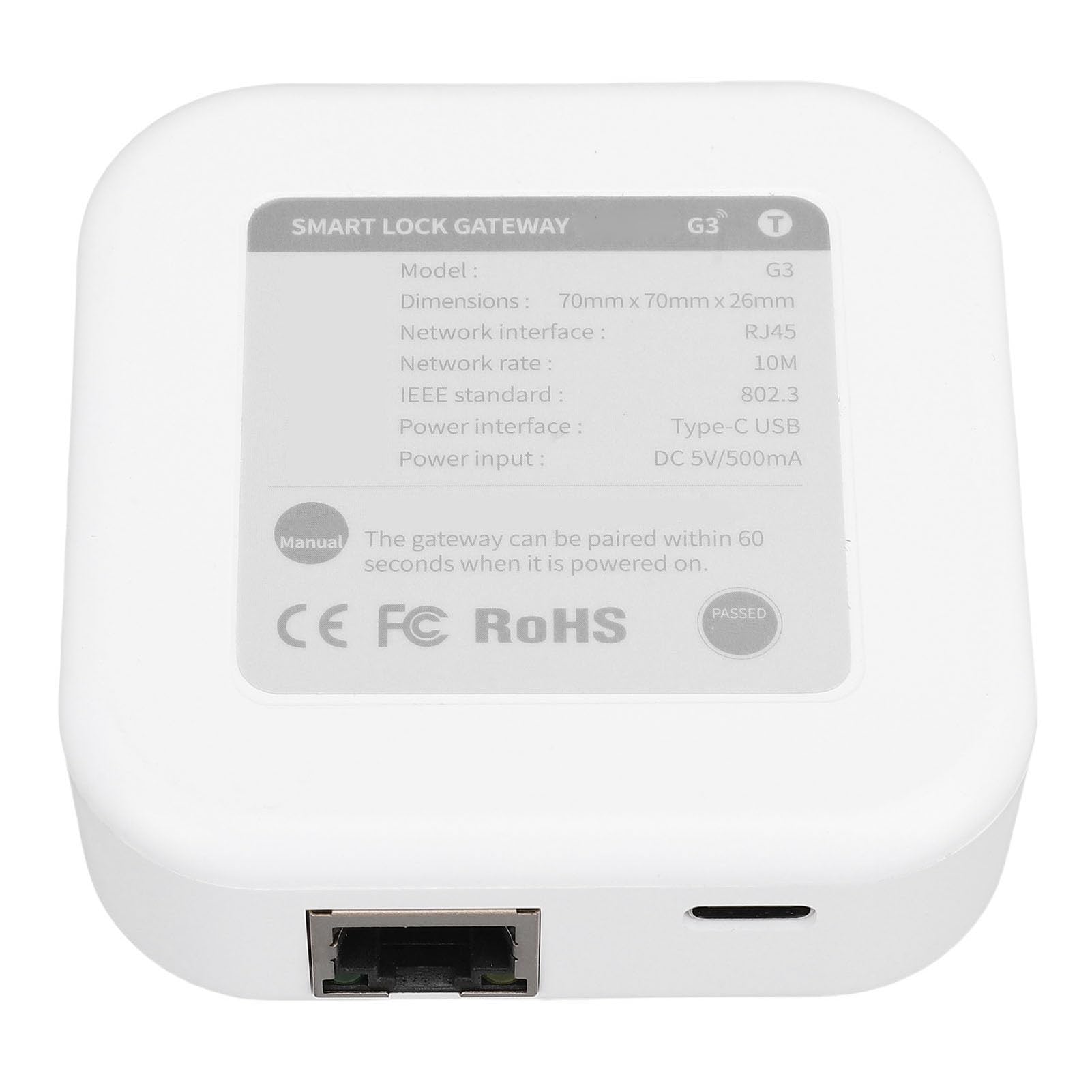 Ausla Gateway Smart Home, Materiale ABS, Abilitato WiFi, Telecomando APP Mobile per Serratura e Altoparlante Smart Entry, Ideale per il Home