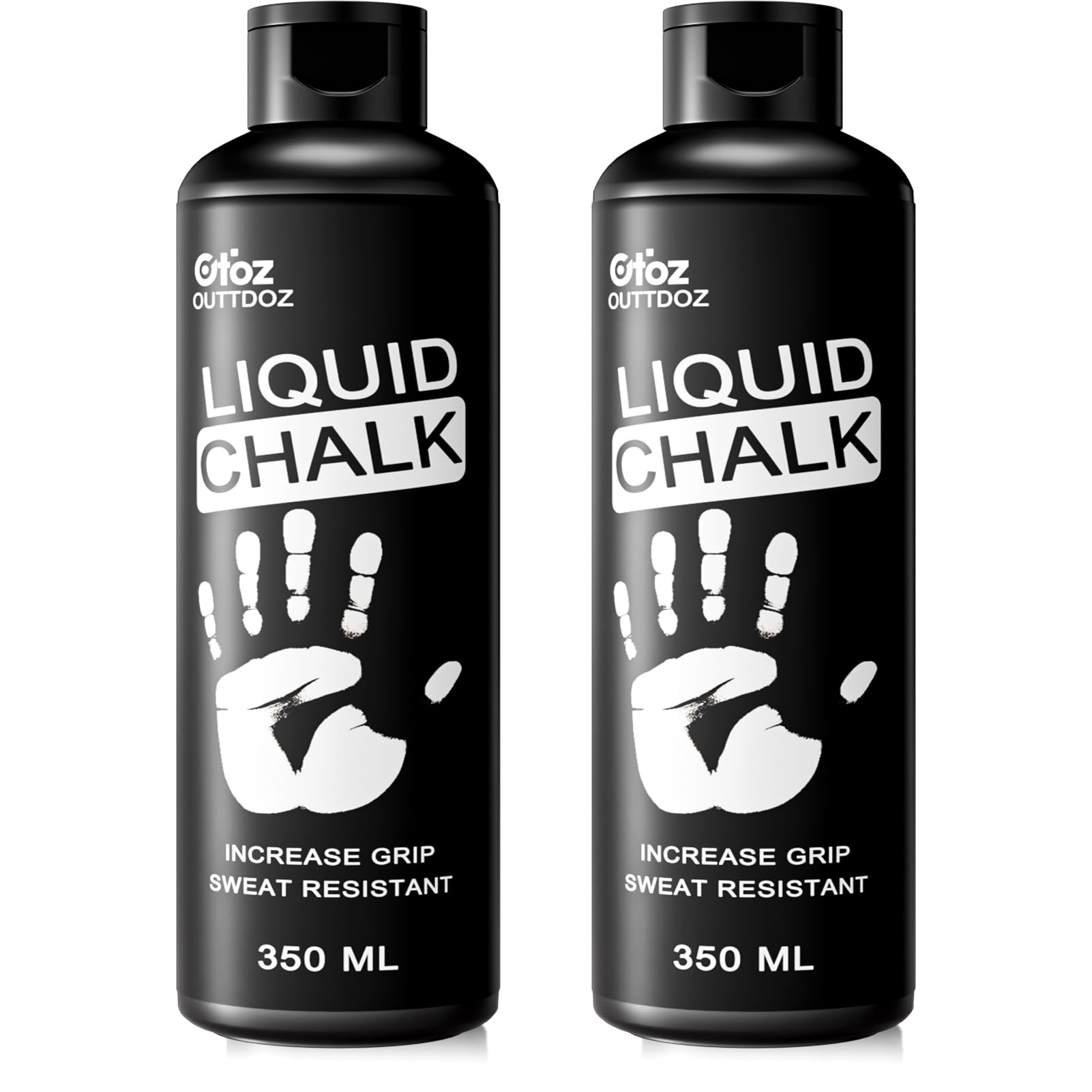 OUTTDOZ Pro Grade Liquid Chalk Mess-Free Gym Chalk for Weightlifting, Gymnastics, Rock Climbing, Dancing, Dries in Seconds| 2 × 350 mL
