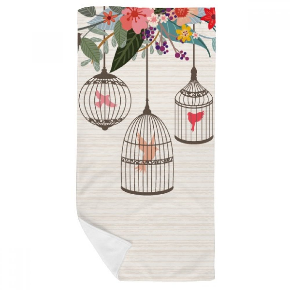 Serviette de bain cage fleur DIYthinker gant de toilette doux multicolore 35x70cm
