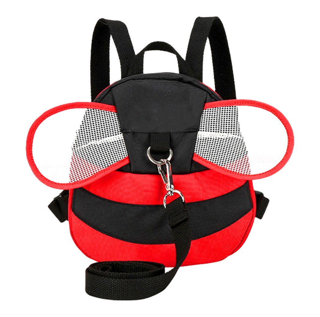 Xiaoyu Bee with Wings Baby Walking Safety Harness Reins Toddler Child Strap Backpack Kid for 3-6 Years Old, Red
