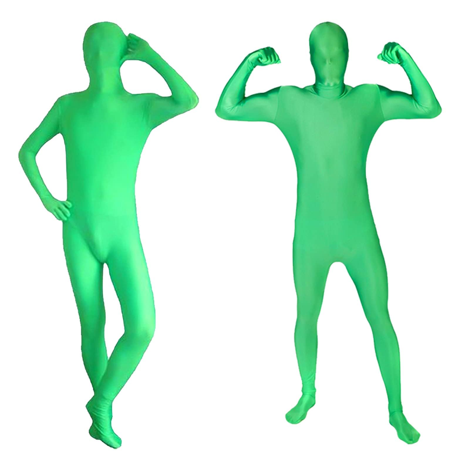 Andoer Zielony strój na całe ciało do fotografii i efektów specjalnych – unisex rozciągliwy kostium na wideo, cosplay, festiwale i wiele innych | strój Borat, Zentai Suit, Chromakey Suit i wiele