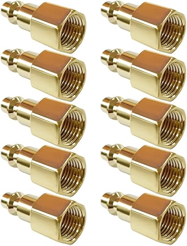 10 Uds. 14 pulgadas NPT hembra manguera de aire industrial enchufe de conexión rápida latón acabado compresor de aire neumático acoplador adaptador