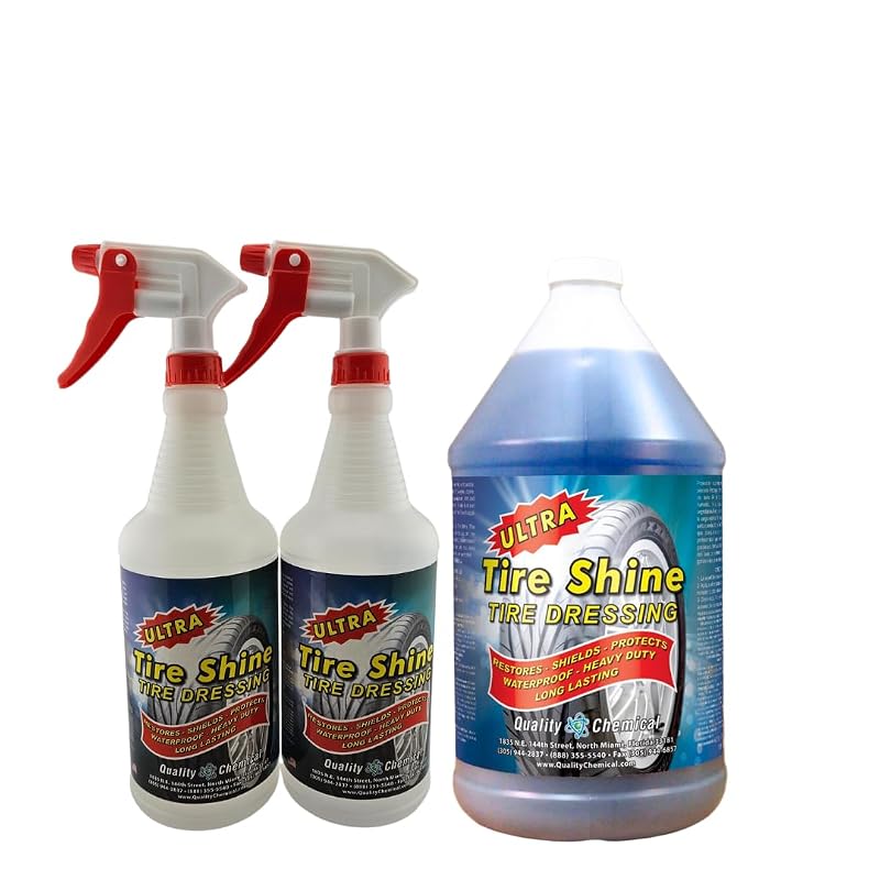 Quality Chemical Ultra Tire Shine para Pneus, Dressing à Base de Solvente, Alto Brilho, Frasco de 3,8 L