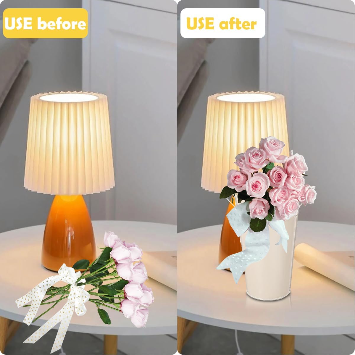 6 Pcs Galvanized Metal Vases with Handle Flower Metal Planter Galvanized Buckets Bulk Farmhouse French Flowers Bucket for Home Decor Wedding Table Centerpiece Decorations (Beige, 9.8 Inch)