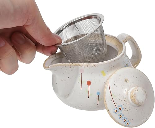 Miniatura 8 de Kutani Yaki Cat Kyusu - Tetera japonesa de cerámica con infusor extraíble, hervidor de té seguro para estufa, juego de té de hojas sueltas y