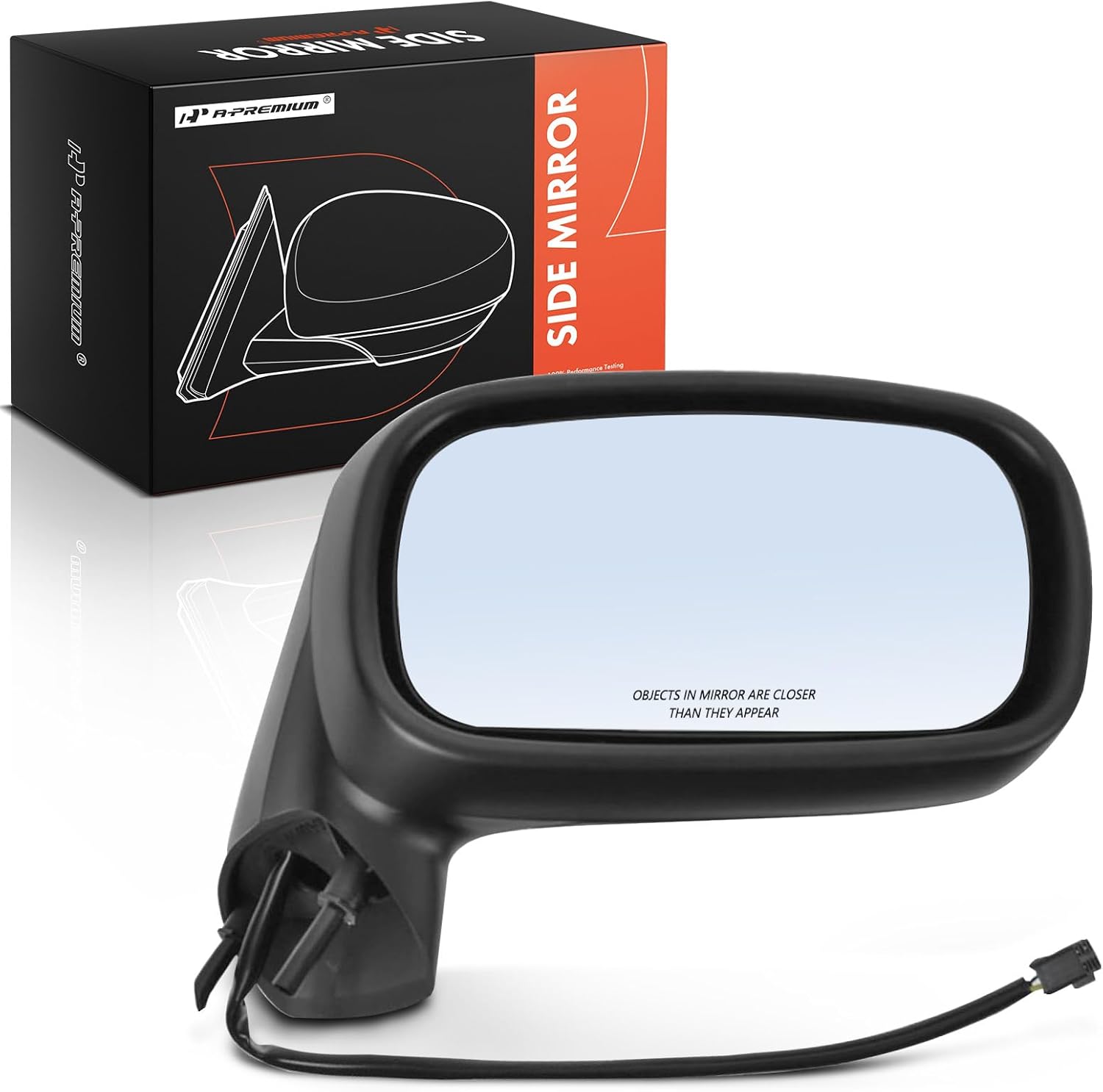 A-Premium Passenger Side Power Door Mirror - Compatible with Pontiac Bonneville 1992-1999 - Non-Heated Non-Folding Black Outside Rear View Mirror