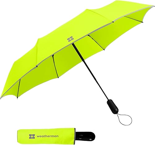 Weatherman Paraguas Mini paraguas compacto de primera calidad para viajar Paraguas resistentes a vientos de hasta 45 MPH Paraguas de viaje para