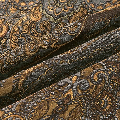 Loom And Mill Luxury Jacquard Valances For Bedroom Kitchen, Classic Bronze Gold Antique Living Room Window Curtain Valance With Tassels thumb #7