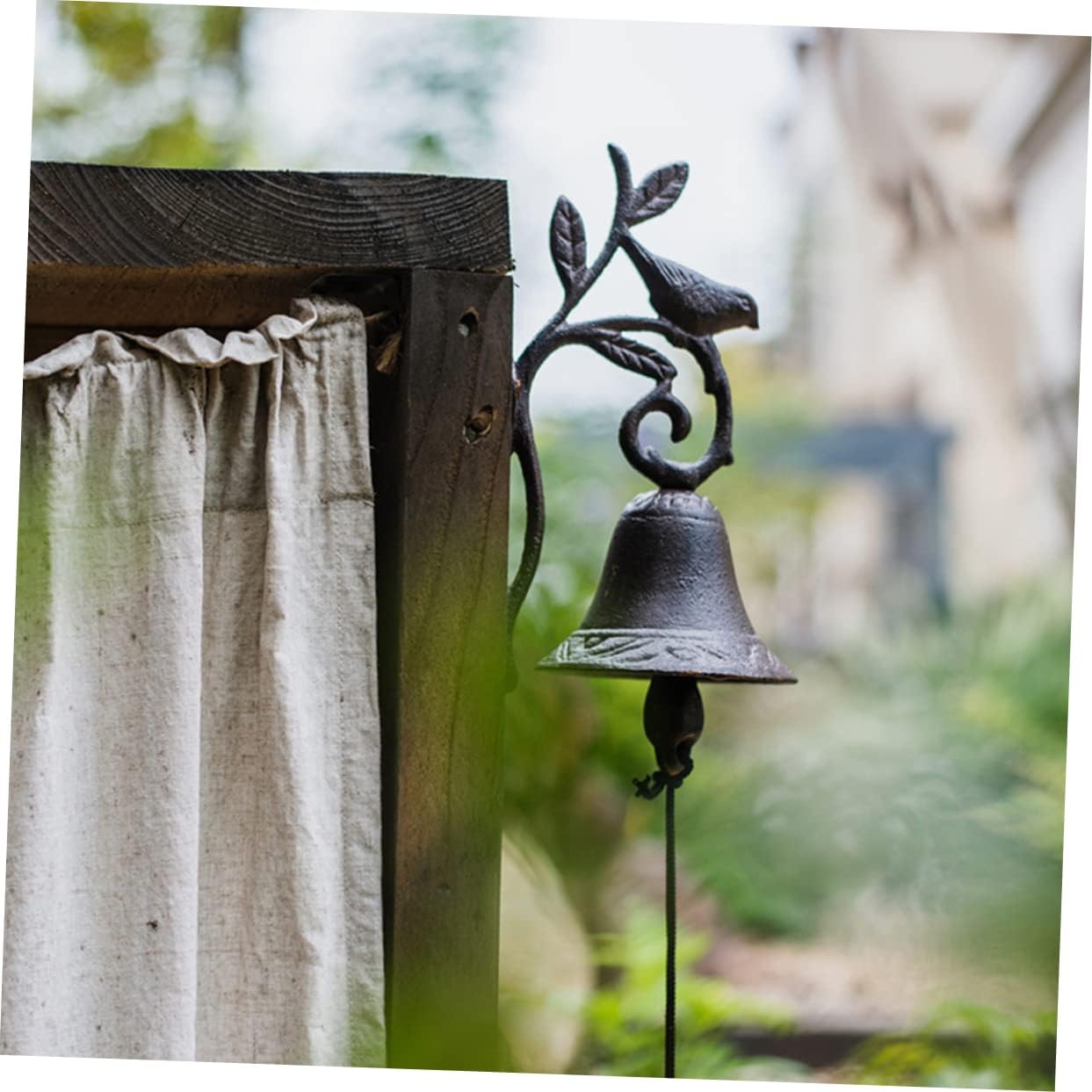1pc Antique Cast Iron Flower Bird Door Bell Rustic Hanging Bell for Door Decor Easy Install