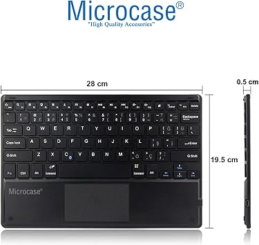 Microcase Samsung Tab S10 Ultra 14.6 inch Tablet için Tablet Bluetooth Touchpad Klavye 28 cm (TR Sticker) + Mouse + Stand - AL2757