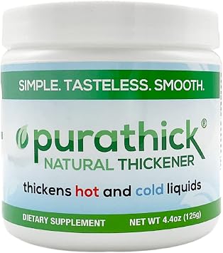 Purathick Natural Thickener, 4.4 oz, Thickens Hot and Cold Liquids for People with Dysphagia