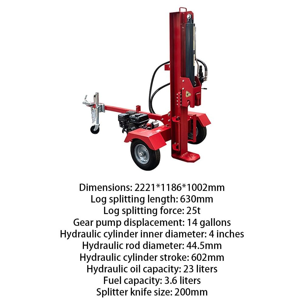 Cortadora de leña vertical y horizontal doble uso. Corta rápidamente madera dura. Equipada con ruedas. Fácil operar Rajadora Hidráulica