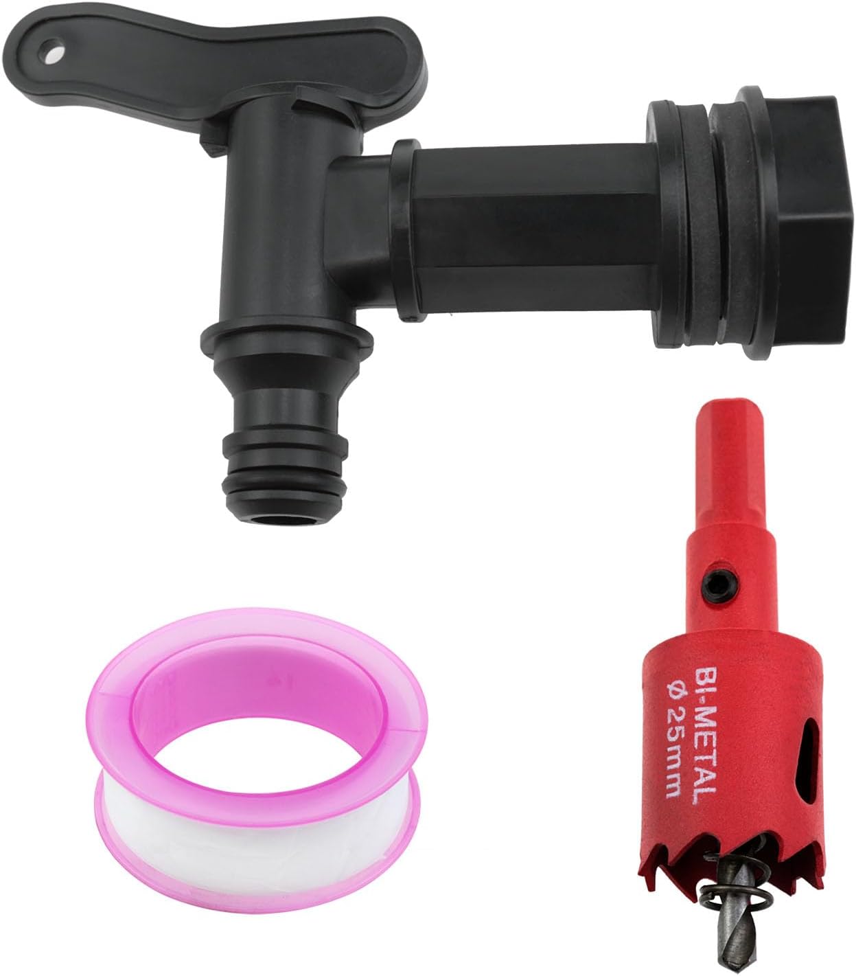 Lovelysp 1set 3/4 inch Bucket Faucet Water Dispenser Replacement Part 5 Gallon Bucket Faucet with Gasket and Hole Opener Suitable for Industrial Buckets and Household Storage containers