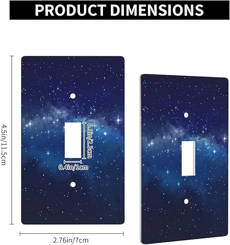 Miniatura 4 de BVOLFQO Cubierta decorativa para interruptor de luz individual con galaxia azul, placa de pared de 1 cuadrilla, para granja, cocina, baño, 4.50 x