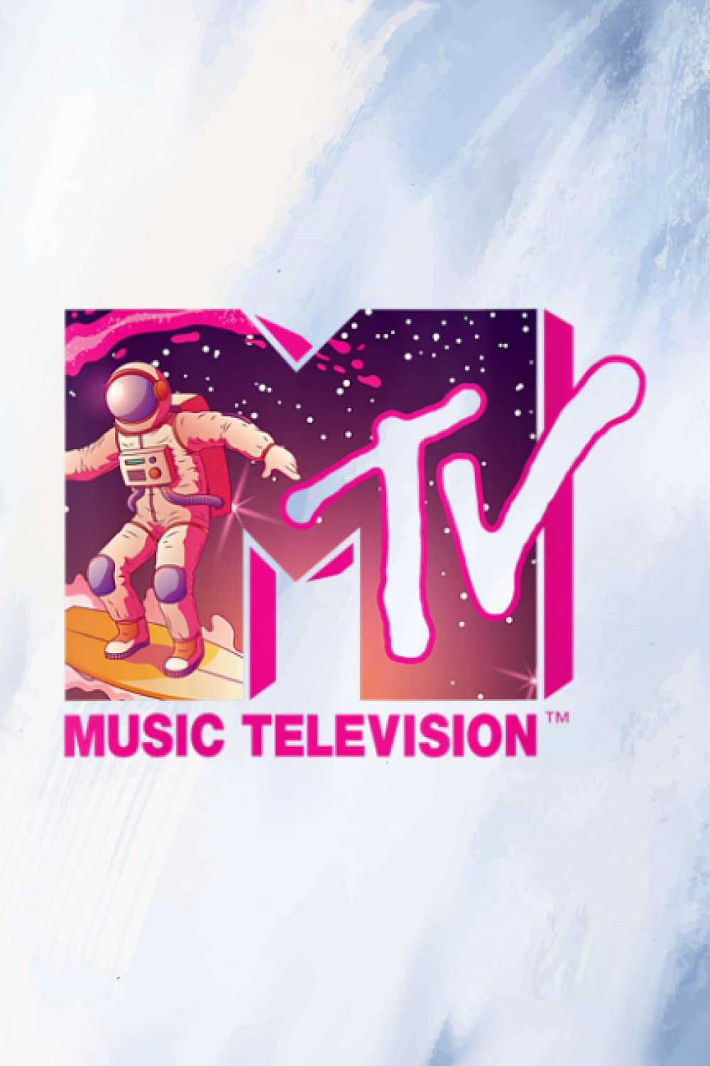 Room Grid Notebook | Mademark MTV Womens Official MTV Logo Surfing Astronaut in Space V Nek
