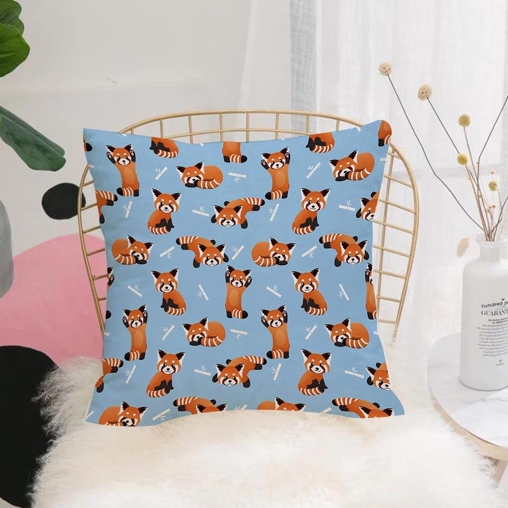 Hyosxw Seamless Cute Red Panda And Bamboo Vector Pa - A7 Cushion Cover,Throw Pillow Case Home Decorative For Living Room Bedroom Sofa Chair 18X18 Inch,Seamless Cute Red Panda And Bamboo Vector Pattern Background. Cute Animal Patte,Pillowcase 45X45cm